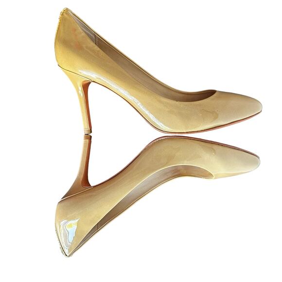 Coach Nala Patent Leather Round Toe Heel Color Cappuccino Sz 9B - Picture 4 of 11